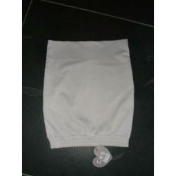 licht grijze rok/skirt C&S mt S/M of 36/38 zwarte bies opzij