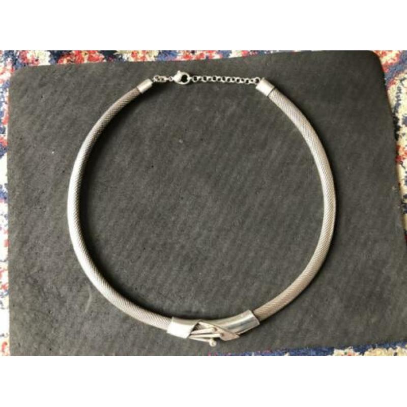 Zilveren Collier Lengte 45 cm. Gewicht 46 gram, eerste gehal