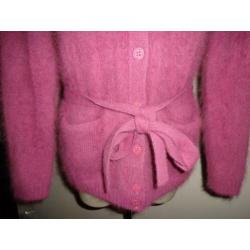 D4A Mulberry oud roze vest angora knopen ceintuur ZGAN M