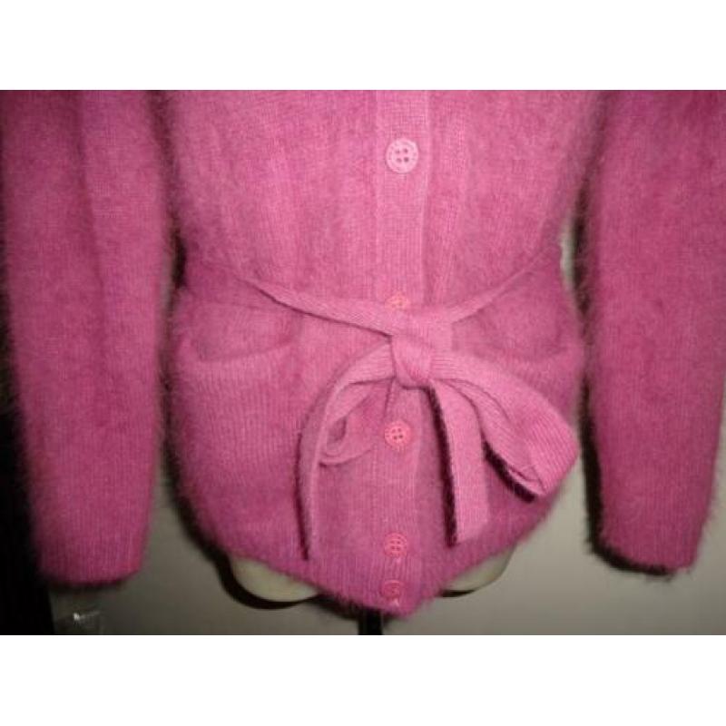 D4A Mulberry oud roze vest angora knopen ceintuur ZGAN M