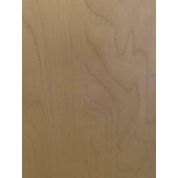 Berken fineer tafel (120x80) met chroomkleurige poten