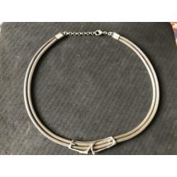 Zilveren Collier Lengte 45 cm. Gewicht 46 gram, eerste gehal