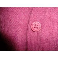 D4A Mulberry oud roze vest angora knopen ceintuur ZGAN M