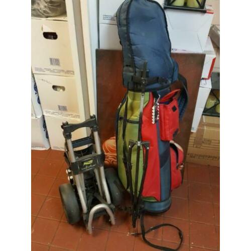 Golftas compleet met bagboy .. ballen .. pins ..