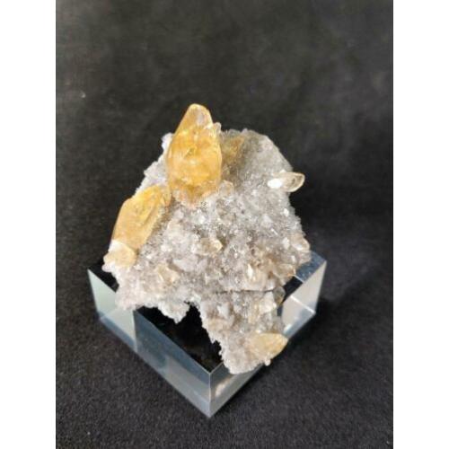 Goudkleurige Calciet op matrix, Elmwood