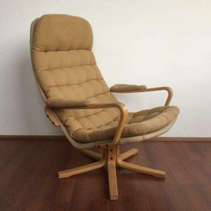 Vintage jaren 60 70 scandinavisch design Dux draai fauteuil