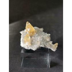 Goudkleurige Calciet op matrix, Elmwood