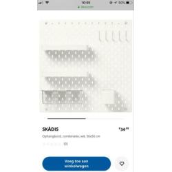Skadis ophangbord Ikea compleet