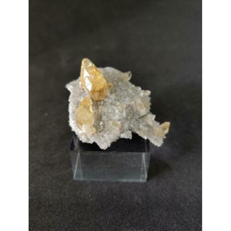Goudkleurige Calciet op matrix, Elmwood