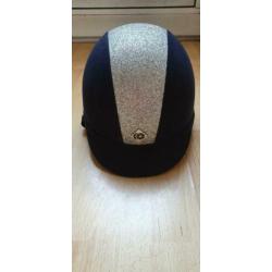 Charles Owen YR8 Navy Sparkly Silver cap maat 55