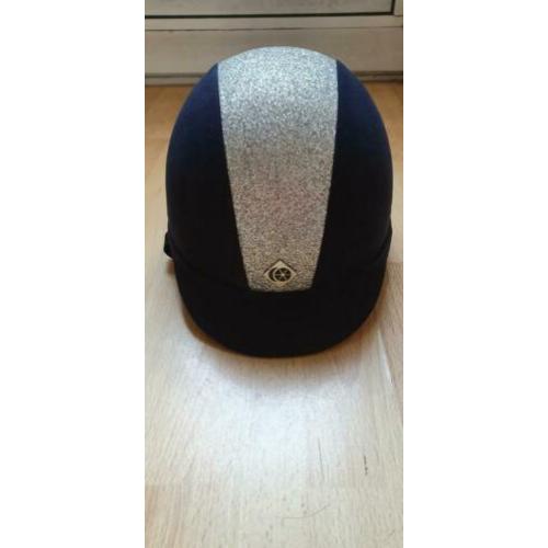 Charles Owen YR8 Navy Sparkly Silver cap maat 55