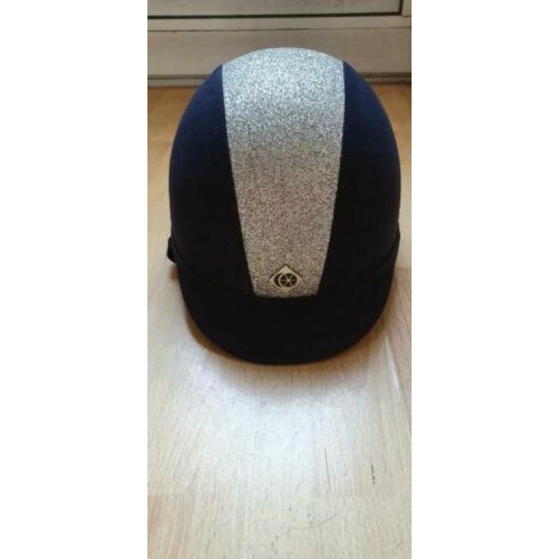 Charles Owen YR8 Navy Sparkly Silver cap maat 55