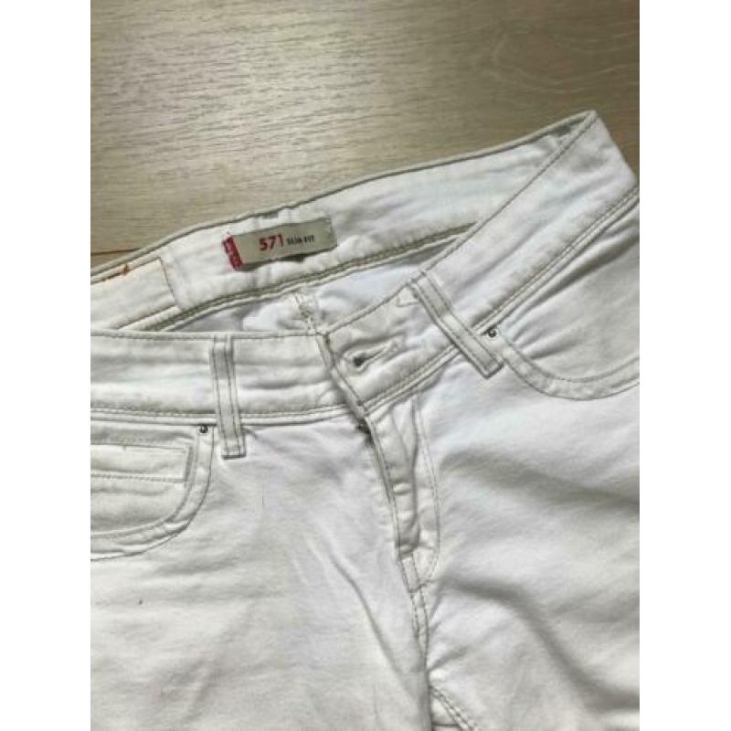 Levis 571 W29 L34 witte slim fit jeans
