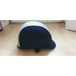 Charles Owen YR8 Navy Sparkly Silver cap maat 55