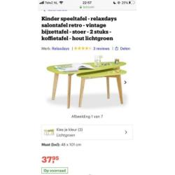 Relaxdays Bijzet tafel nieuw in doos 2 kleuren beschikbaar