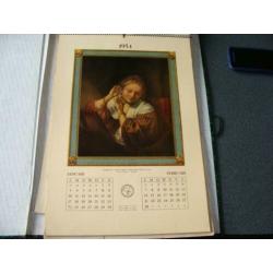 Oude Kunstkalender Rembrandt 1954, Jan Steen 1953, P de Hoog