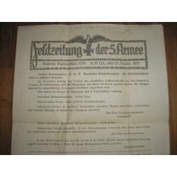 WO I 1916/17 4x Feldzeitung der 5Armee.. Goede