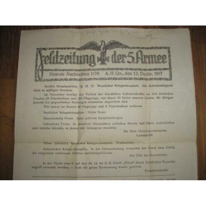 WO I 1916/17 4x Feldzeitung der 5Armee.. Goede