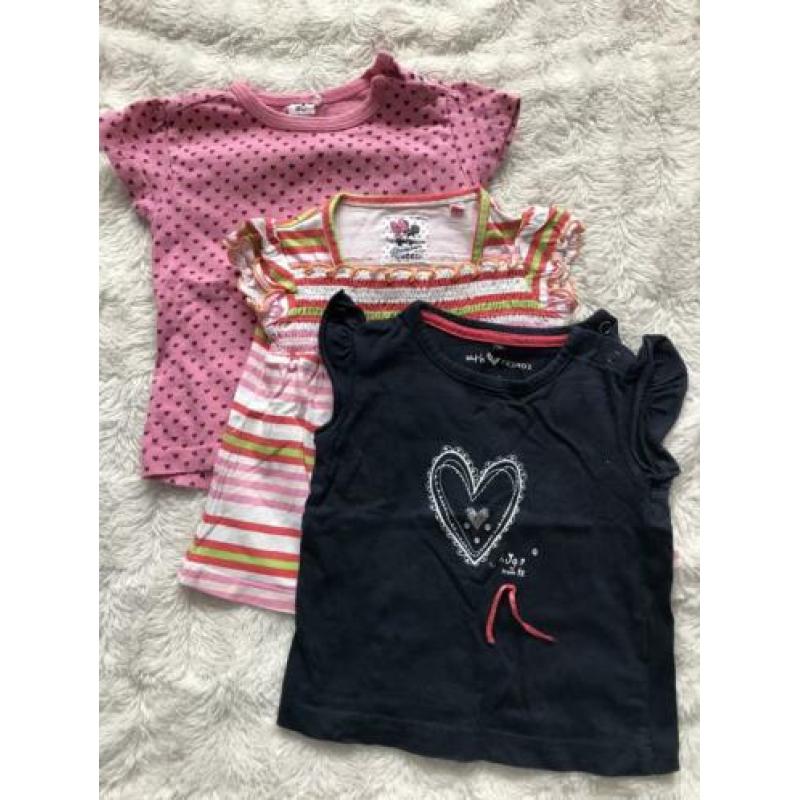 Pakketje kleding meisje, 20 stuk, maat 74 - 80