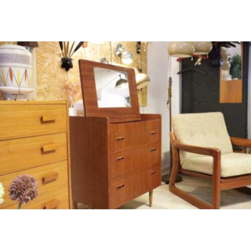 unieke deense ladenkast / bureau/kaptafel mid century design