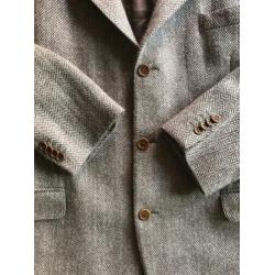 Harris Tweed colbert in maat 27. Lichtbruin beige visgraat.