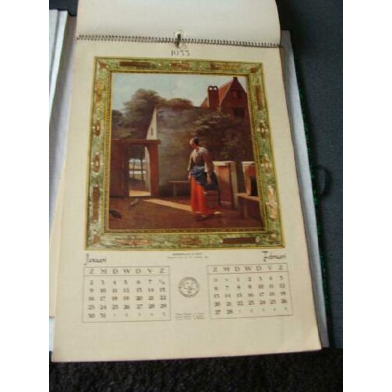 Oude Kunstkalender Rembrandt 1954, Jan Steen 1953, P de Hoog