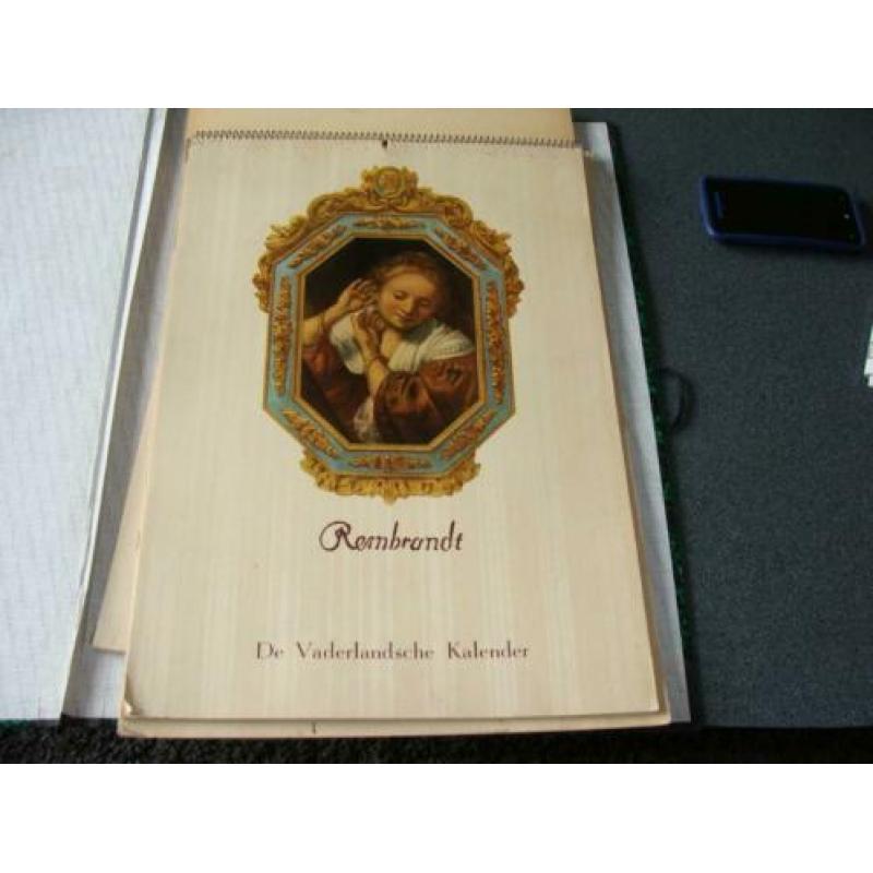 Oude Kunstkalender Rembrandt 1954, Jan Steen 1953, P de Hoog