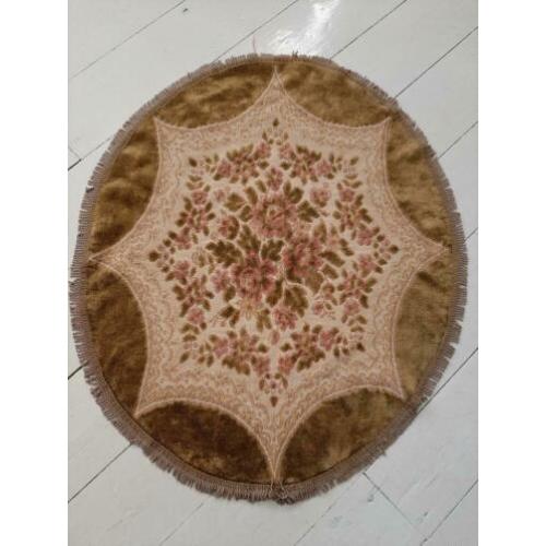 Vintage kleedje roze beige bloemen