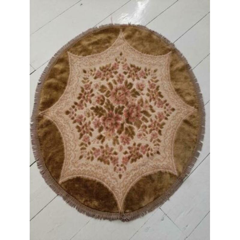 Vintage kleedje roze beige bloemen