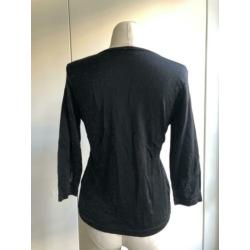 Hennis h&m vest knoopsluiting maat l large glitter zwart.