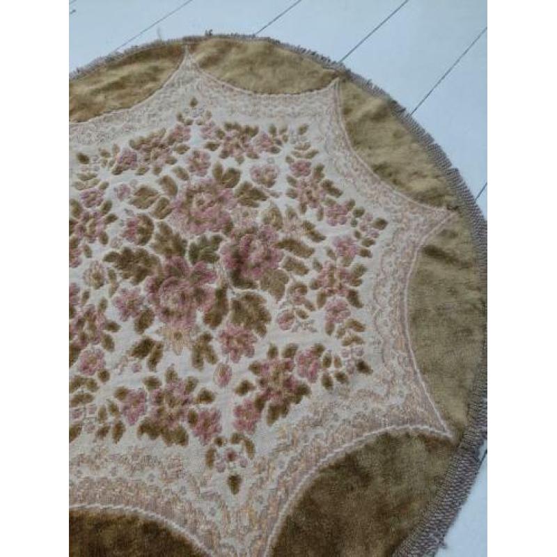Vintage kleedje roze beige bloemen
