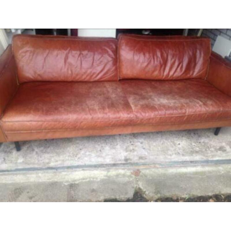 Cognac kleurige lederen Loods 5 3 zitsbank Slimm Outside