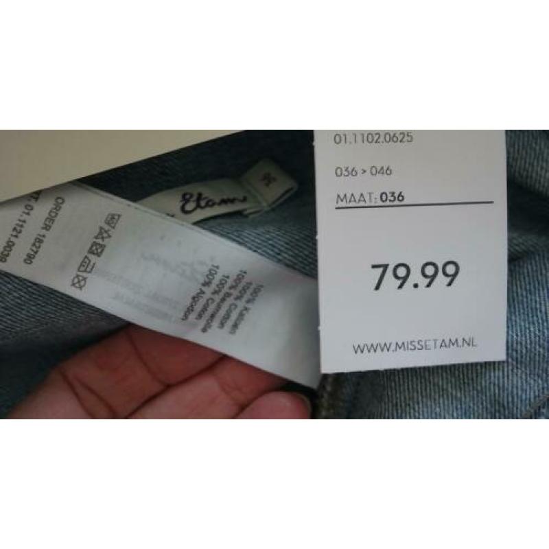 langere blauwe nieuwe spijkerjas