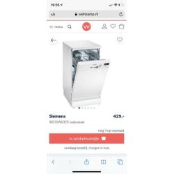 Vaatwasser Siemens 45cm