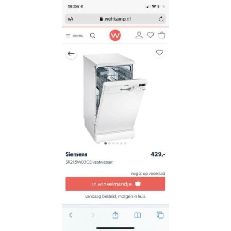 Vaatwasser Siemens 45cm
