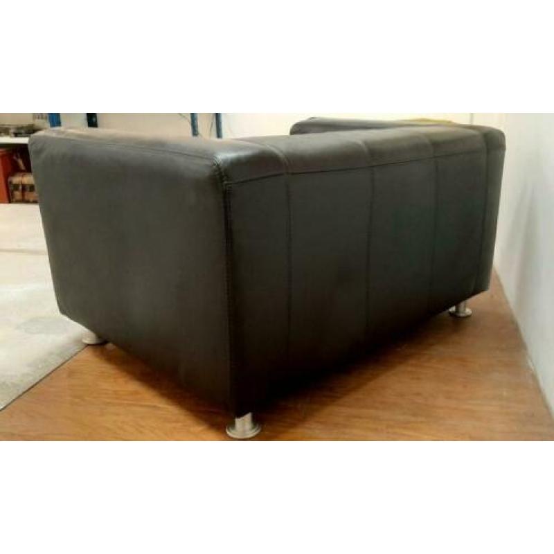 Zwart lederen design loveseat Dik kwaliteitsleder
