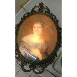 Oude prent met lamp