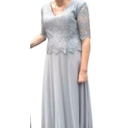 aanbieding grote maat galajurk maat 44 46 48 kleur zilver