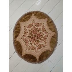 Vintage kleedje roze beige bloemen