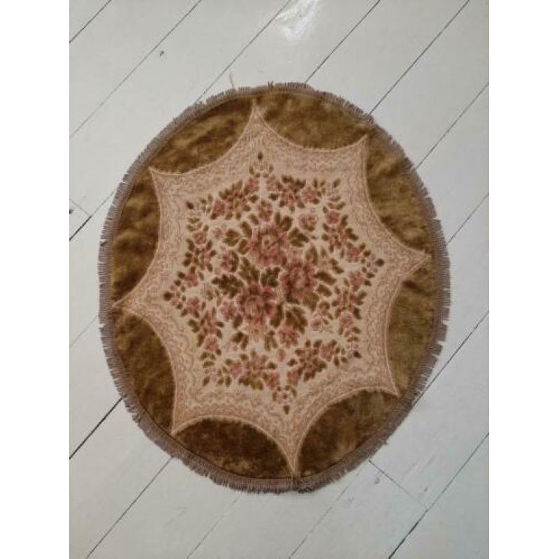 Vintage kleedje roze beige bloemen