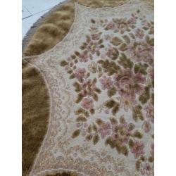 Vintage kleedje roze beige bloemen