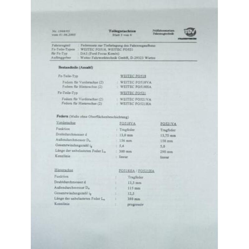 Weitec verlagingsveren 30mm Focus 2 station DA3 oa Diesel