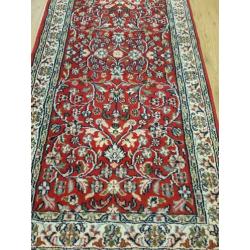 Vintage handgeknoopt perzisch tapijt loper 306x80