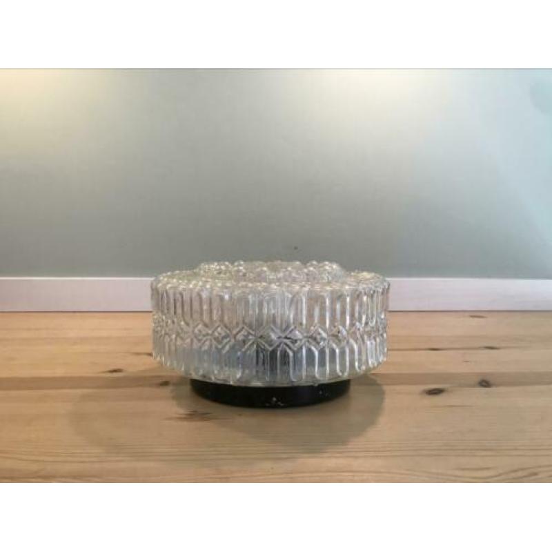 Vintage plafonnière retro plafondlamp glas