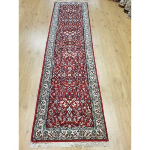 Vintage handgeknoopt perzisch tapijt loper 306x80