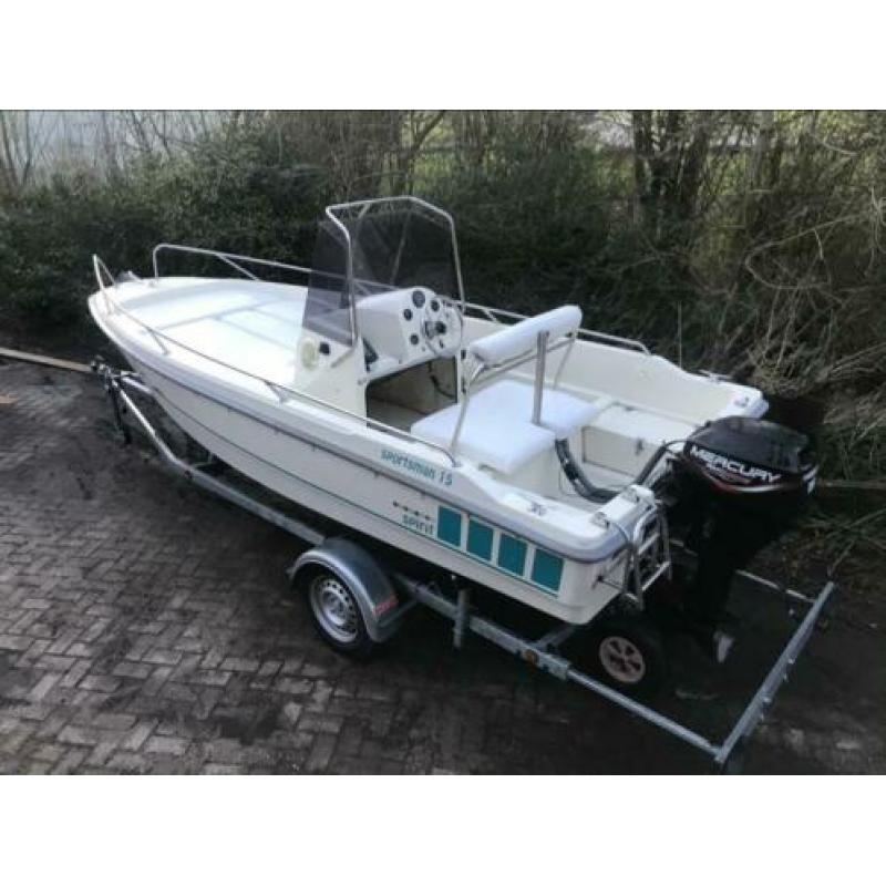 Prachtige Sportsman 15FT met 15 pk Mercury 4 takt