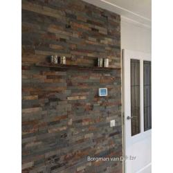 wandbekleding / steenstrips Rusty Slate leisteen breukruw