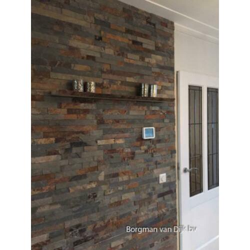 wandbekleding / steenstrips Rusty Slate leisteen breukruw