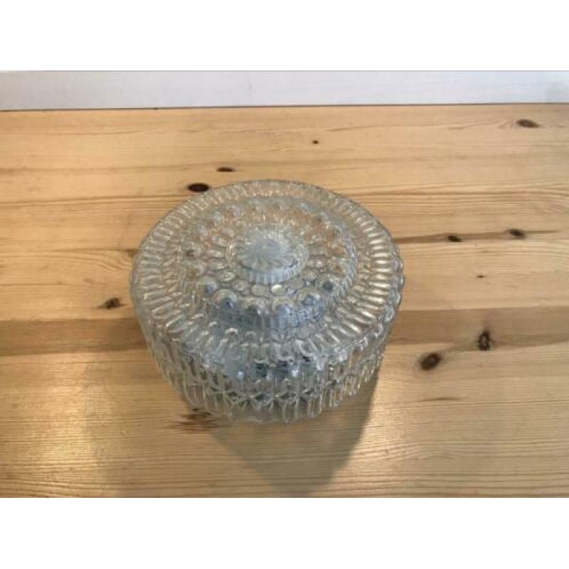 Vintage plafonnière retro plafondlamp glas