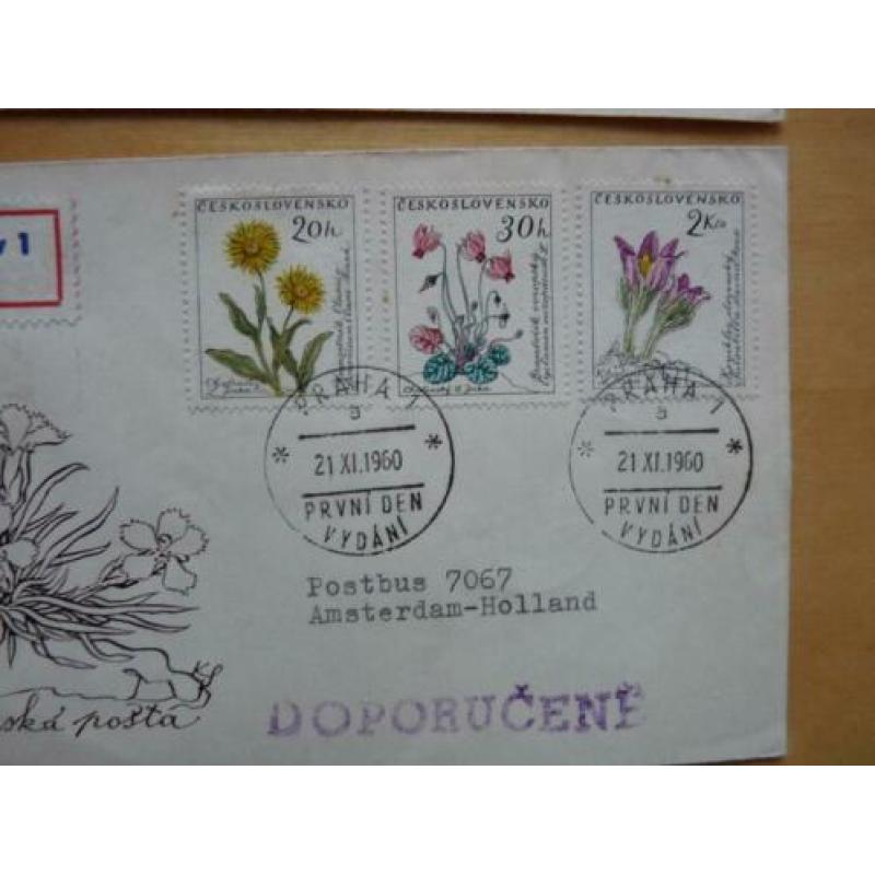 2x FDC Ceskoslovensko Tsjecho-Slowakije 1960 Bloemen